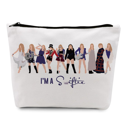 gfuhlre Makeup Bag Travel Toiletry Bag for Women Music Lover Gift TS Fans Song Lyrics Gift Singer Merchandise for Fans Friends Daughter Girls, Friendship Gifts for Her Birthday Christmas