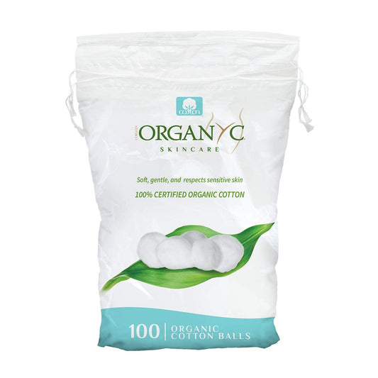 Organyc - 100% Organic Cotton Balls for Sensitive Skin 1200 Count, 100 Count(Pack of 12)