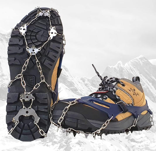Vulcan2 Stain Crampons with EVA Case, Winter Hiking Walking Snow Boots Stainless Steel Ice Traction Cleats for Shoes Women Men, Safe Grips for Fishing, Climbing Spikes, Black Ice Jogging