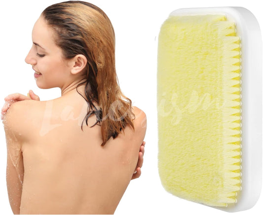 Wall Mounted Back Scrubber, Large Exfoliating Brush with Self Adhesive Hook for Shower Bathing Scrub Brush Hands-Free Back Brush & Body Scrubber - Shower Accessories 7.9 x 11.9 inches