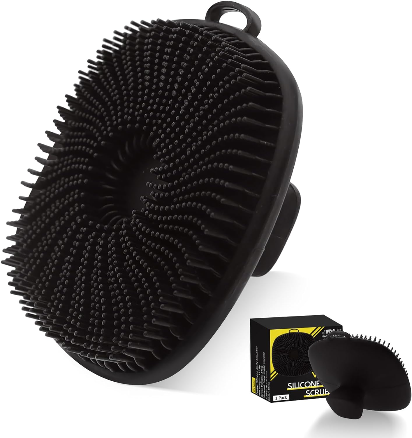 Silicone Body Scrubber For Men, New Upgrade Richer Foam And Effective Cleaning, Premium Silicone Scrubber With Ergonomic No-Slip Handle, Long-Lasting & Easy To Clean, Body Exfoliator Scrubber for Men