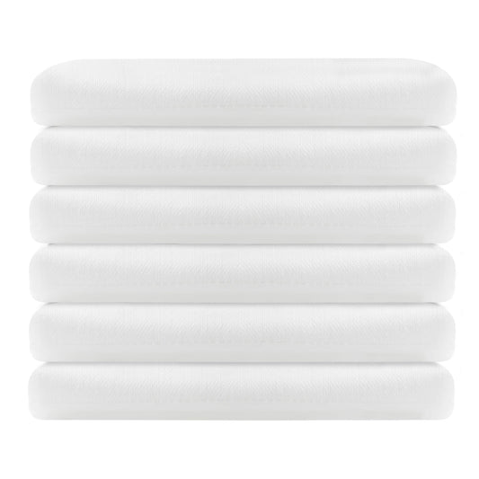 Linteum Textile Supply White Bed Sheets – Soft and Comfortable Spa & Massage Flat Sheets 250 Thread Count Top Sheets for Hotels, Home, Hospitals, Spas & Rental Properties (6 Pack, 66x115 Inches)