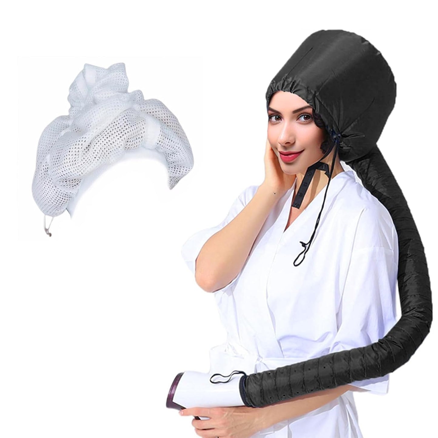 Net Plopping Cap For Drying Curly Hair, Upgraded Net Plopping Cap Curly Hair With Drawstring, Adjustable Strap, Plopping Bonnet For Drying Curly Hair Net, (2PCS)