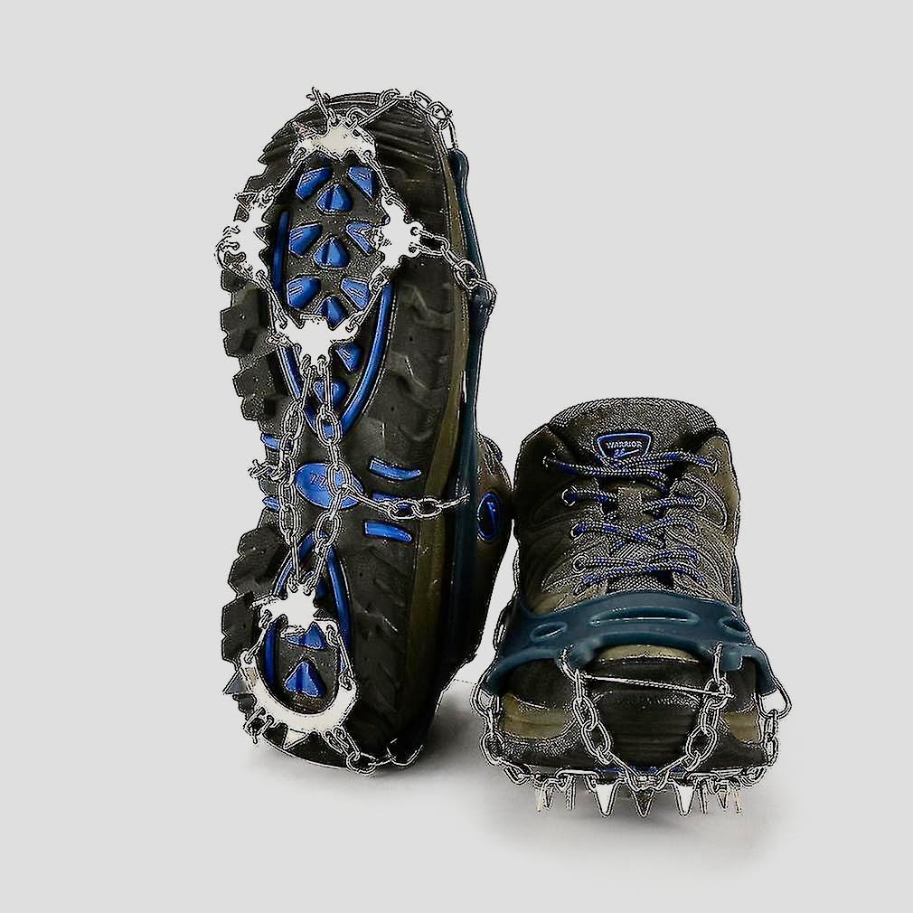 Semi Large Ice Cleats, Crampons for Hiking Boots and Snow Shoes Spikes Climbing Grippers for Traction with Chains for Men Women