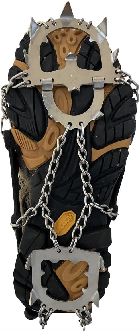 Carbon Steel Traction Spikes for Walking on Snow and Ice - Happy Moose Ice Traction Trekkers (1 Pair)