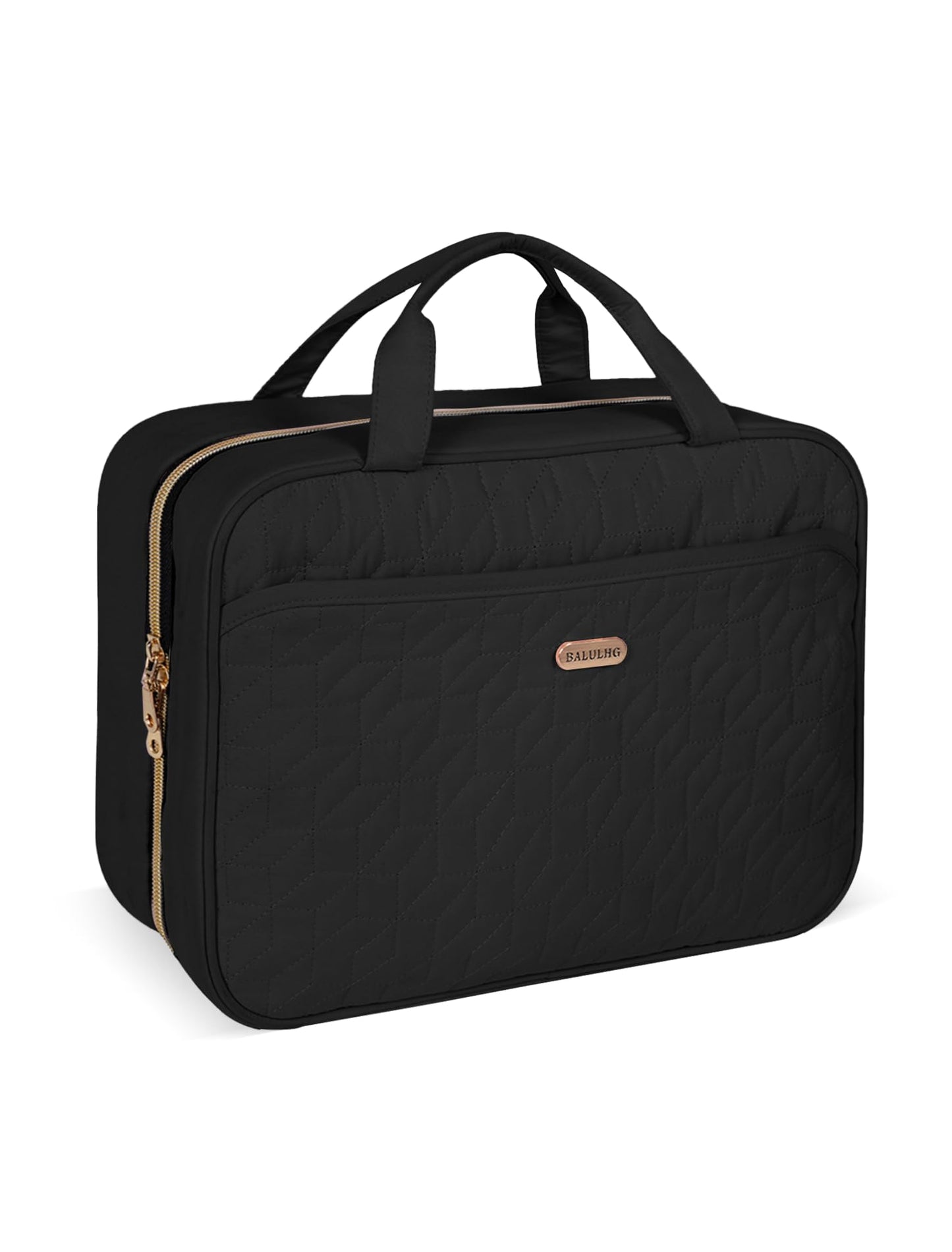 BALULHG Black Toiletry Bag, Makeup Organizer, Travel Bag For Women Mens Toiletries, Waterproof with Hanging Hook, Large Capacity