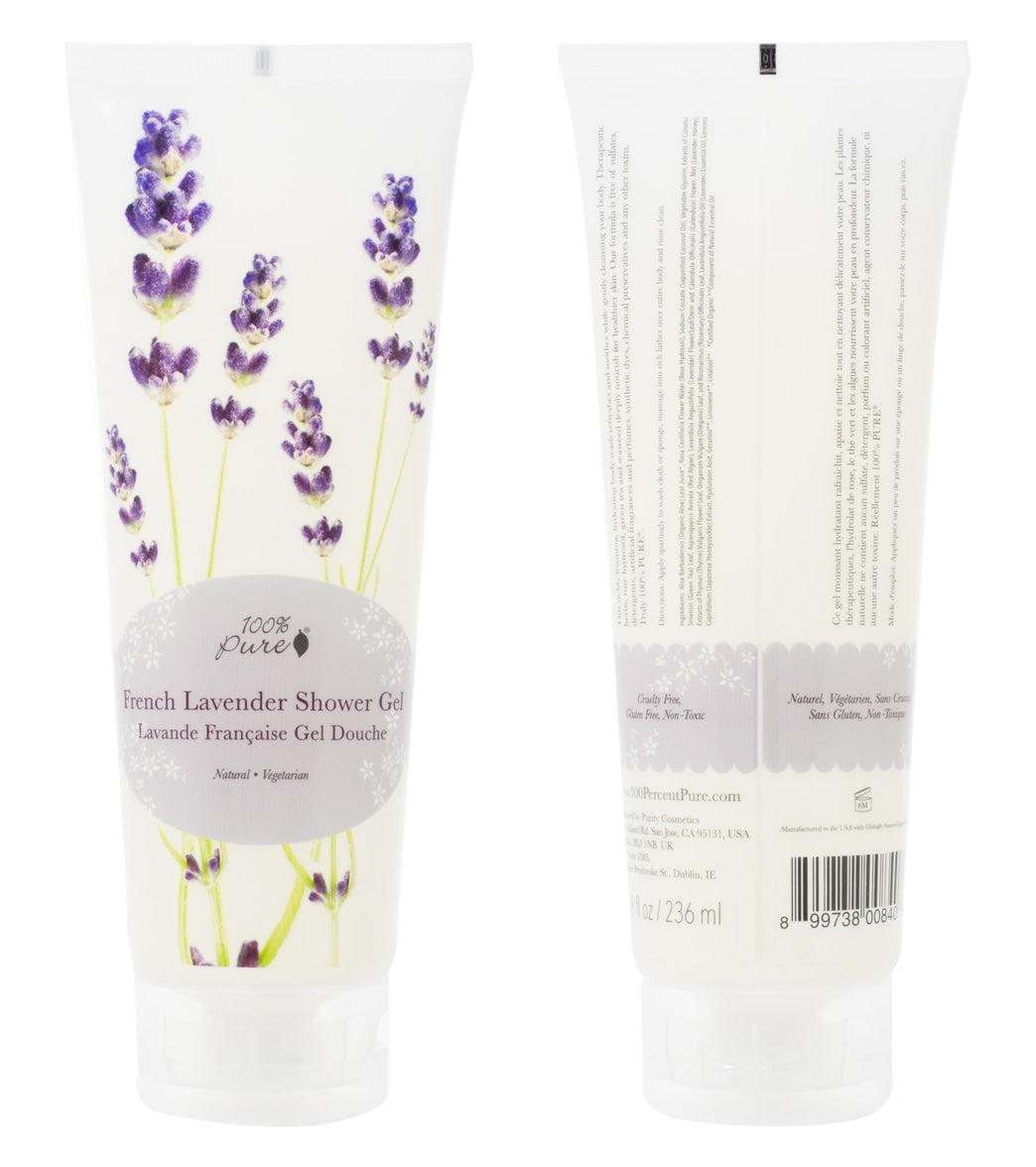 100% Pure French Lavender Shower Gel 8 oz.