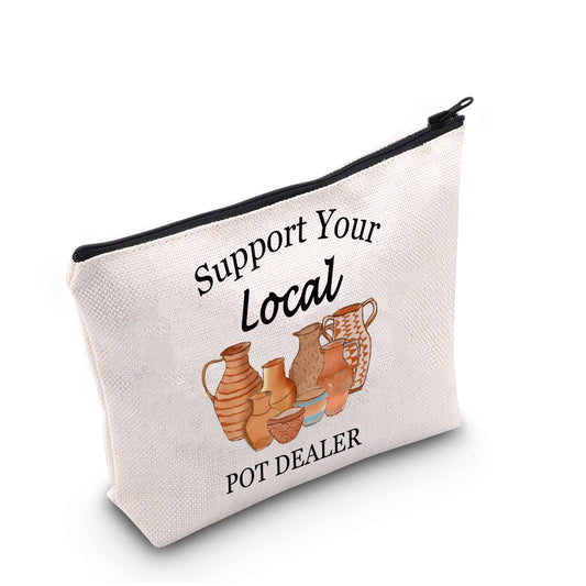 G2TUP Pottery Artist Gift Support Your Local Pot Dealer Makeup Bag Ceramics Artist Cosmetic Bag Pottery People Gift Zipper Travel Bag