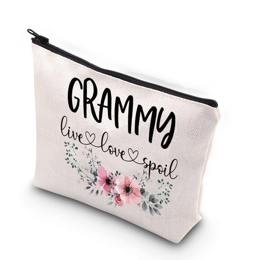 Grammy Gift Live Love Spoil Grandma Mother’s Day Gift Grammy Travel Bag Makeup Bag (live love spoil Grammy)