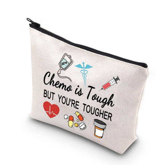 Chemo Care Package Chemo is Tough But You’re Tougher Chemotherapy Treatment Makeup Bag (Tough chemo)