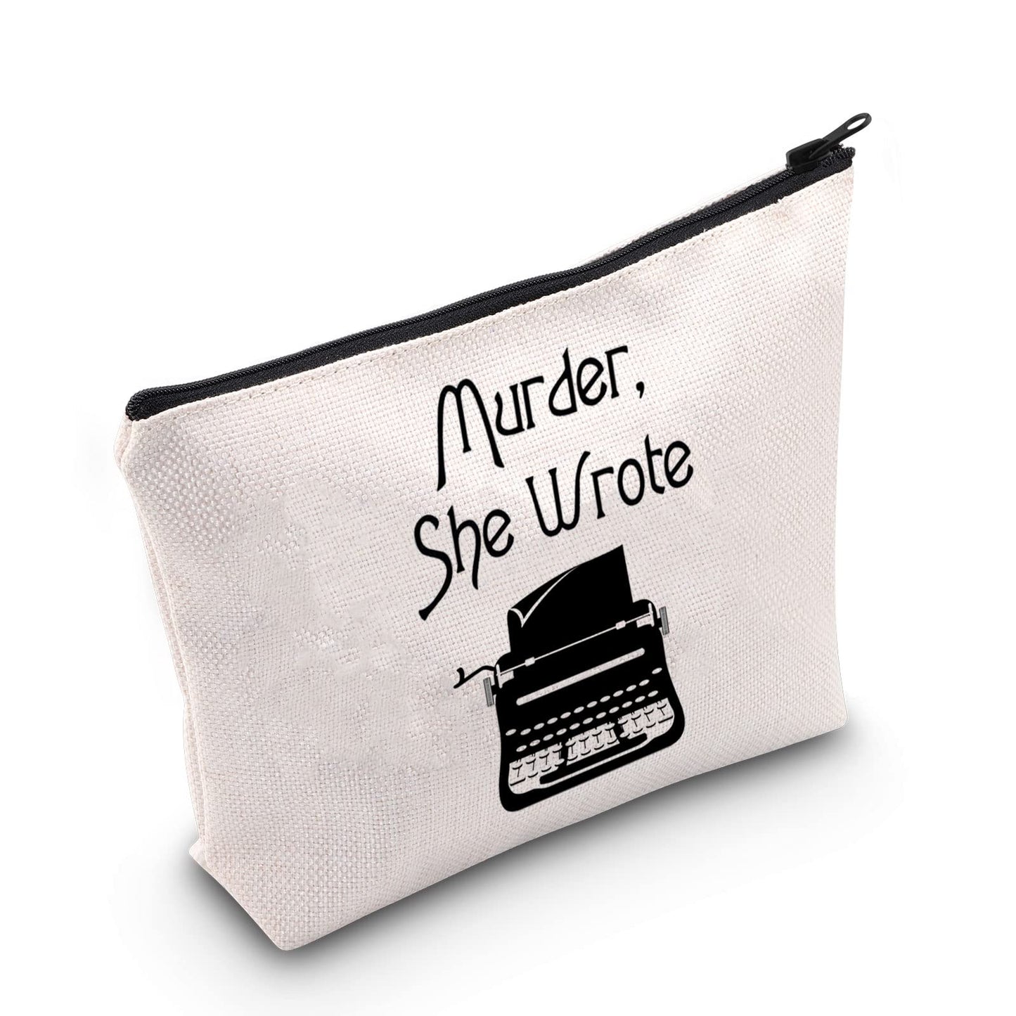 POFULL Murder TV Show inspired Gift Jessica Fletcher Fan Gift for friends Murder Cosmetic Bag (She Wrote bag)