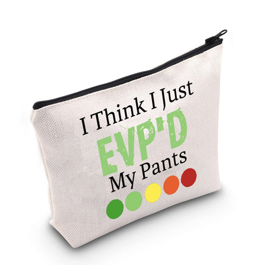 POFULL Ghost Hunting Gift Paranormal Gift I Think I Just Evp'd My Pants Cosmetic Bag Ghost Adventurers Gift (I Think I Just Evp'd bag)