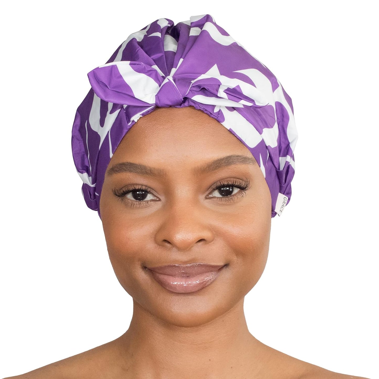 GRACE & COMPANY Luxury Shower Cap For Women - 100% Waterproof, Reusable, Washable & Breathable Shower Caps - Esther