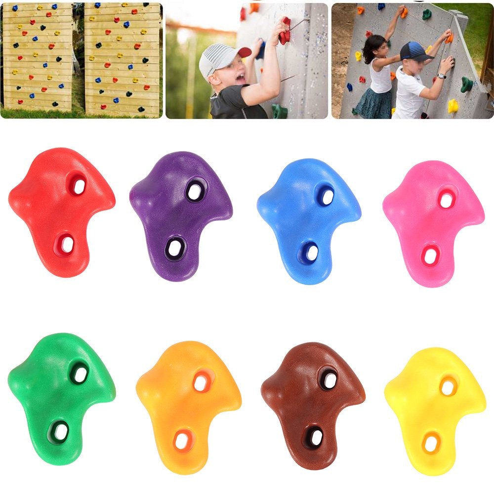 NKTIER Textured Resin Rock Wall Rock Climbing Wall Stone, 10Pcs Rock Climbing Holds Textured Climbing Rocks Wall Stones Kids Assorted Kit for Indoor Outdoor Climbing Wall?With Screw Accessories?