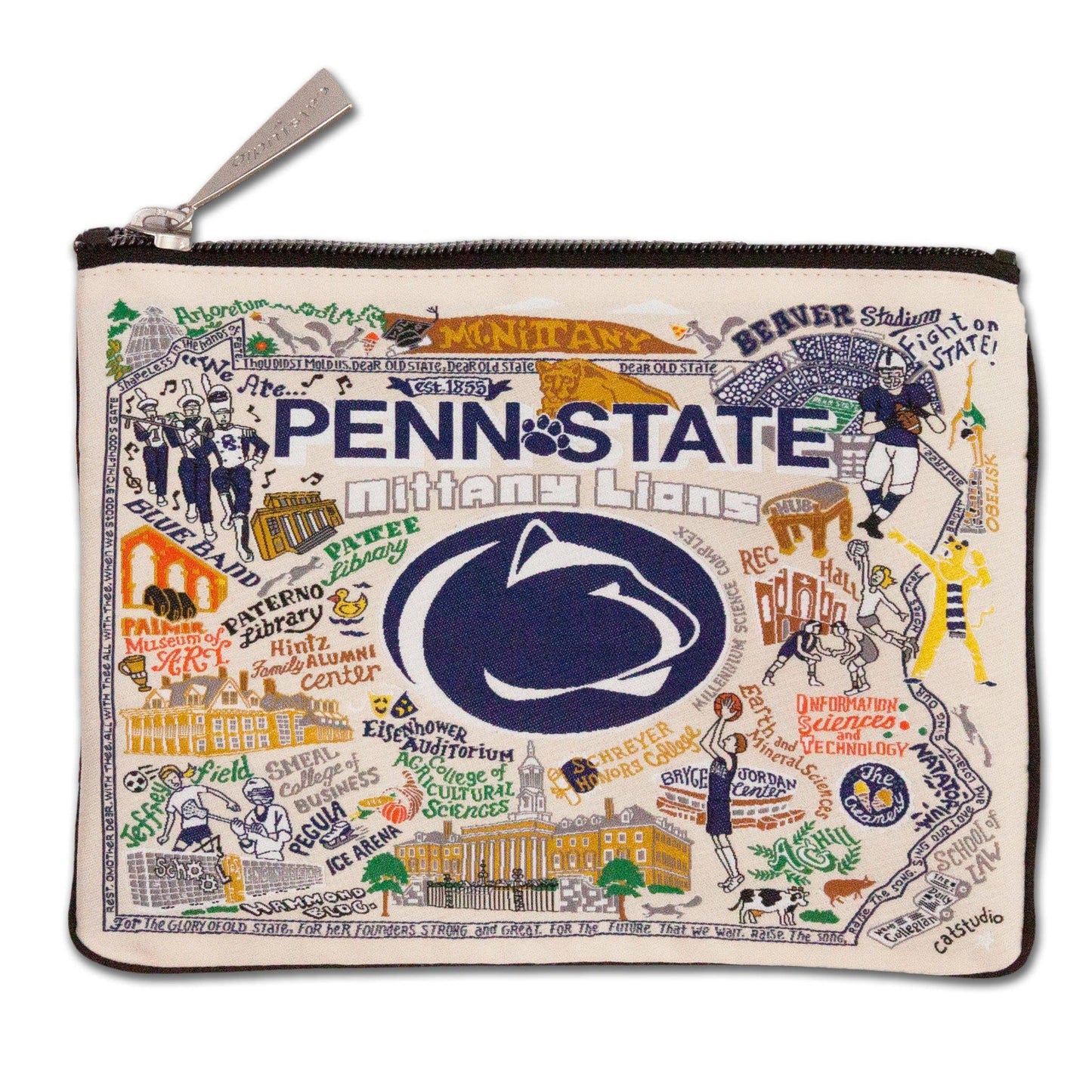 Catstudio Collegiate Zipper Pouch, Penn State University Travel Toiletry Bag, Ideal Gift for College Students or Alumni, Makeup Bag, Dog Treat Pouch, or Travel Purse Pouch