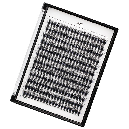 Bodermincer 30D 240 Clusters Lashes C/D Curl Fluffy Single Cluster False Lashes Premade Volume Fans Individual Eyelash Segmented Natural Fake Lashes For Eye Extension (30D-14MM, D Curl)