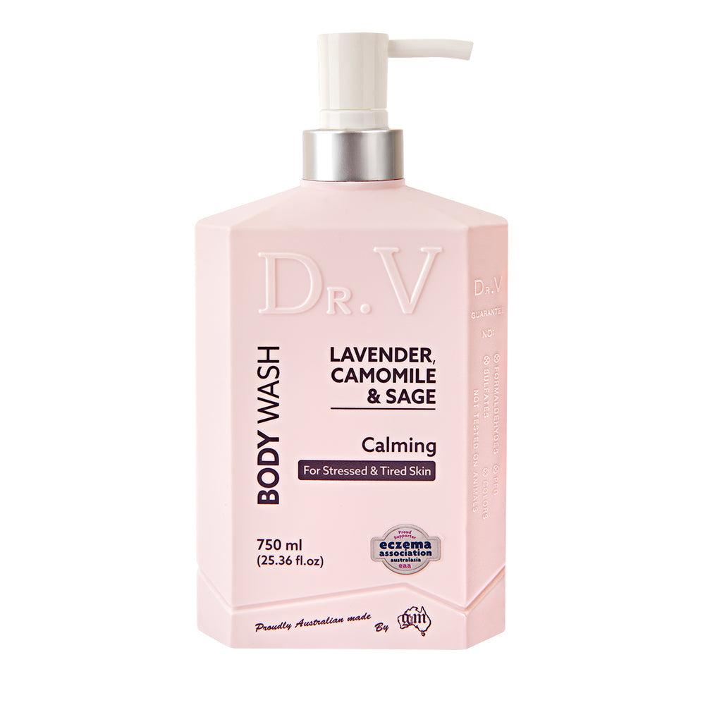 Dr. V Body Wash Lavender, Camomile & Sage - Calming for Stressed & Tired Skin 750ml