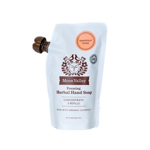 Moon Valley Organics Grapefruit Thyme Foaming Herbal Hand Soap Concentrated Refill Pouch