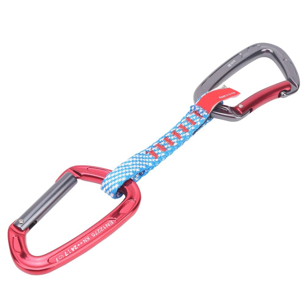 ACOUTO CAMNAL Outdoor Climbing Quickdraw Set Straight Gate &Bent Gate Carabiner 27Cms
