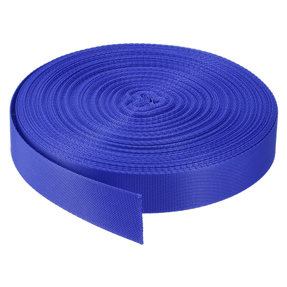 Flat Nylon Webbing Strap 1 Inch 30 Yards Blue for Backpack, Luggage-Rack