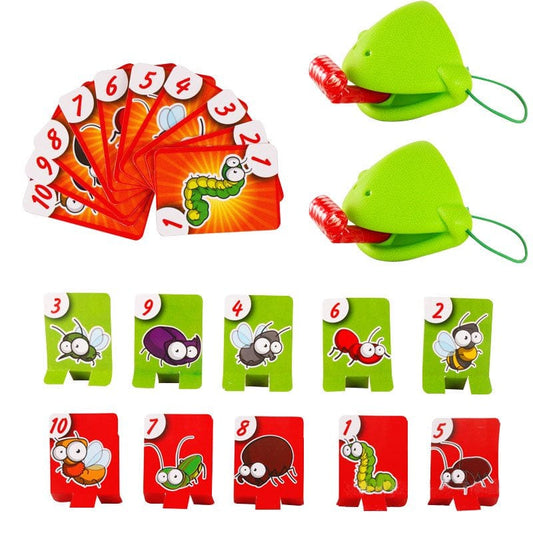 Caitzr Kids Frog Mouth Tic Tac Tongue Toy Funny Bug Catch Quickdraw Desktop Game for Family Party