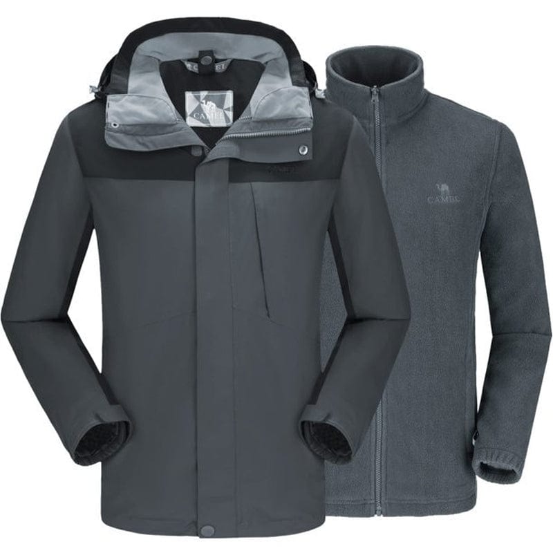 CAMEL CROWN Men’S Ski Jacket with Inner Fleece 3 in 1 Waterproof Winter Jacket