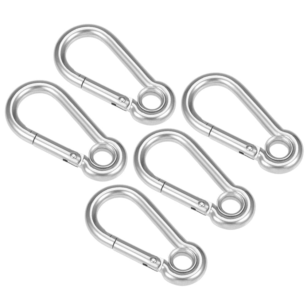 Carabiner Snap Hook, 1.97"/50.2Mm 304 Stainless Steel Carabiner Spring Snap Link Hook Clip Keychain 5 Pcs