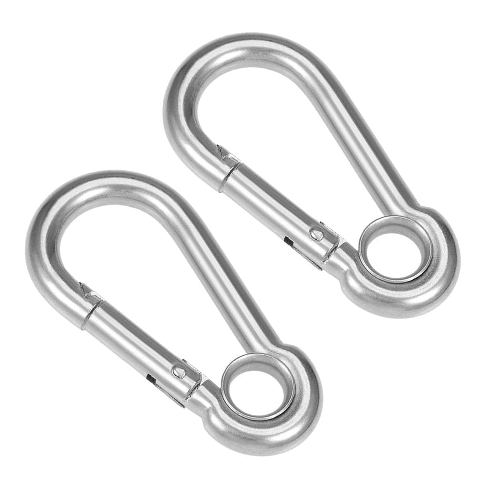Carabiner Snap Hook, 3.16"/80.3Mm 304 Stainless Steel Carabiner Spring Snap Link Hook Clip Keychain 2 Pcs