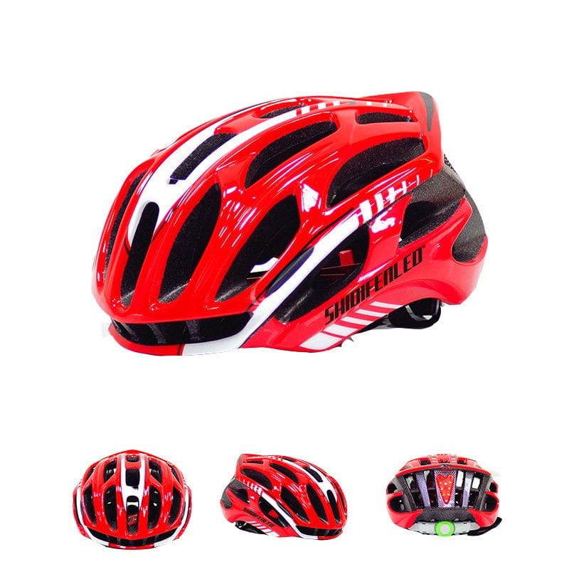 Carolilly Adult Bike Helmet with Light, Lightweight Adjustable Road Mountain Bicycle Helmet for Men and Women