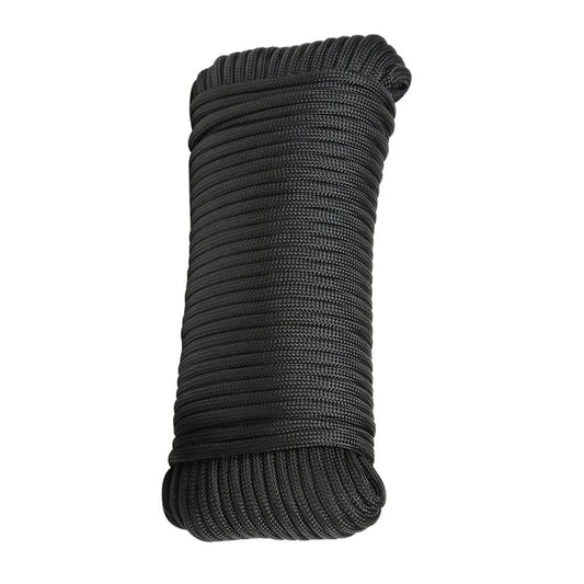 Climbing Rope 4Mm Flexible 9-Core Survival Strap Non-Slip Portable Outdoor Hiking Rope, Black