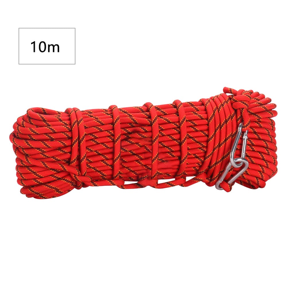 Climbing Rope Anti-Slip Safety Rope Portable Survival Hiking Cord Outdoor Accessory, Red, 10M