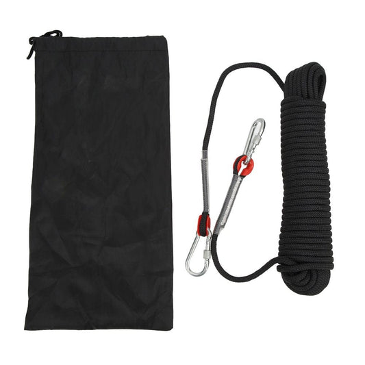 Climbing Rope, Polyester Sturdy 8Mm Static Sports Rope Tear Resistant for Outdoor Black