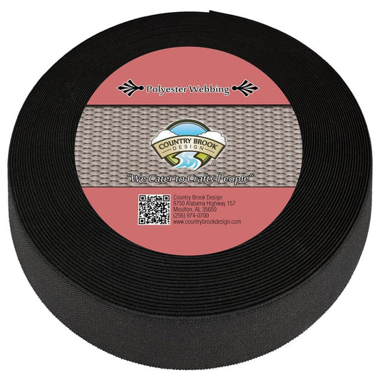 Country Brook Design® 1 1/2 Inch Black Suspender Elastic Webbing, 6 Yards