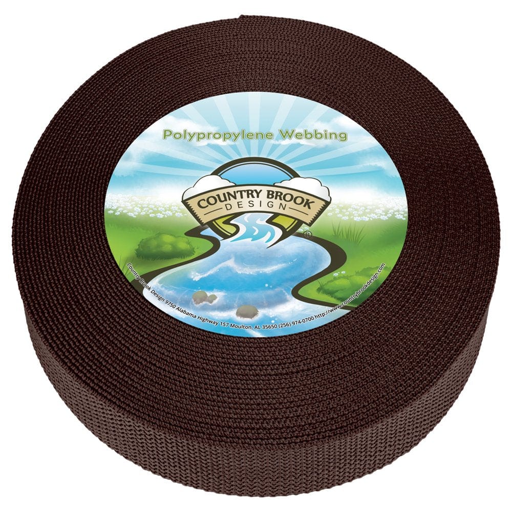Country Brook Design® 1 Inch Brown Heavy Polypropylene Webbing, 25 Yards