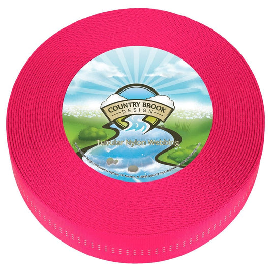 Country Brook Design®1In Hot Pink Climbing Spec Tubular Nylon Webbing, 20 Yards