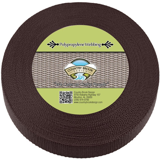 Country Brook Design ® 3/4 Inch Brown Heavy Polypro Webbing, 50 Yards