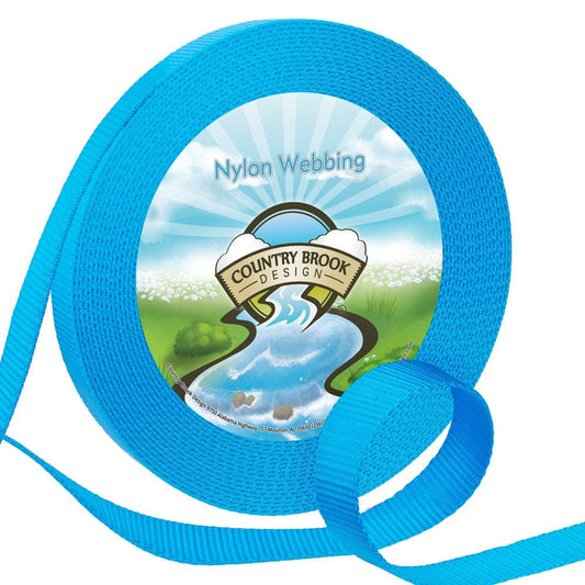 Country Brook Design&Reg; 1 Inch Ice Blue Heavy Nylon Webbing