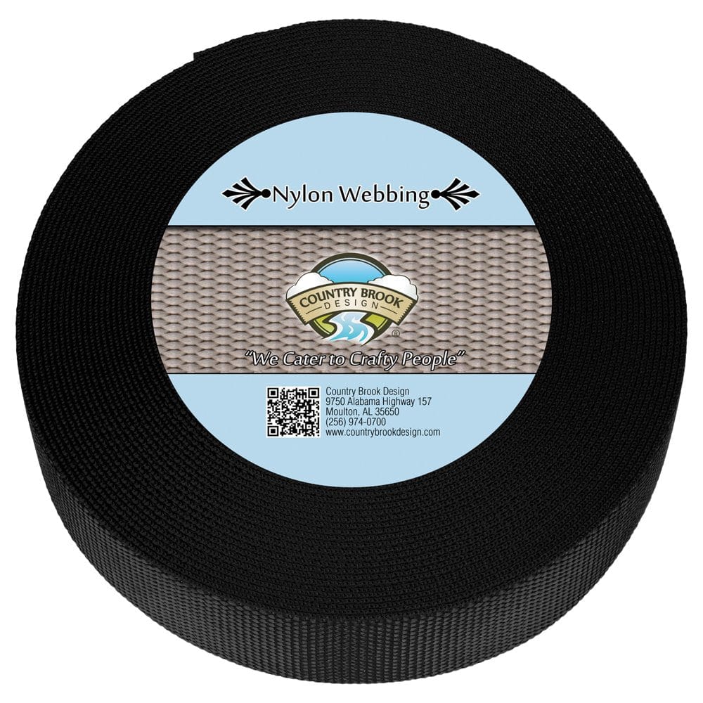 Country Brook Design&Reg; 5/8 Inch Black Nylon Heavy Webbing