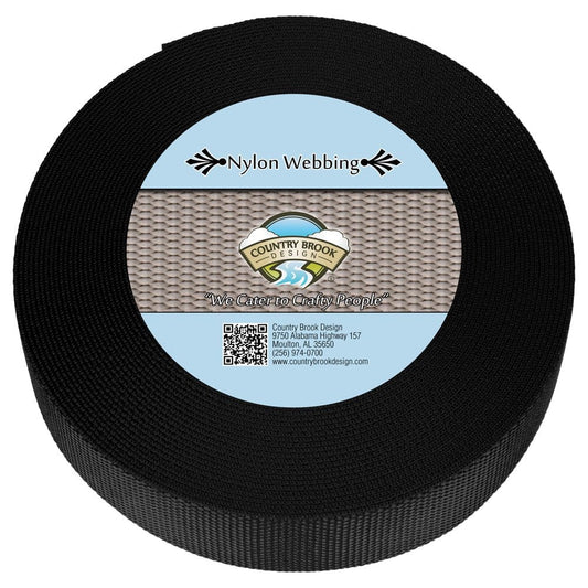Country Brook Design&Reg; 5/8 Inch Black Nylon Heavy Webbing