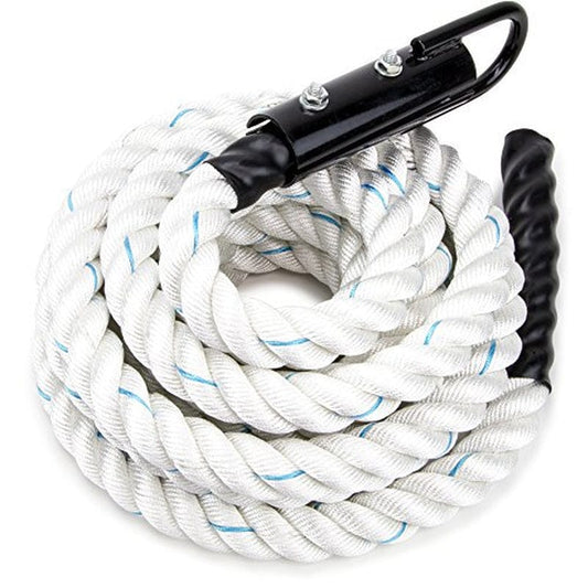 Crown Sporting Goods White Poly Dac Gym Climbing Rope, Knotless, 25'