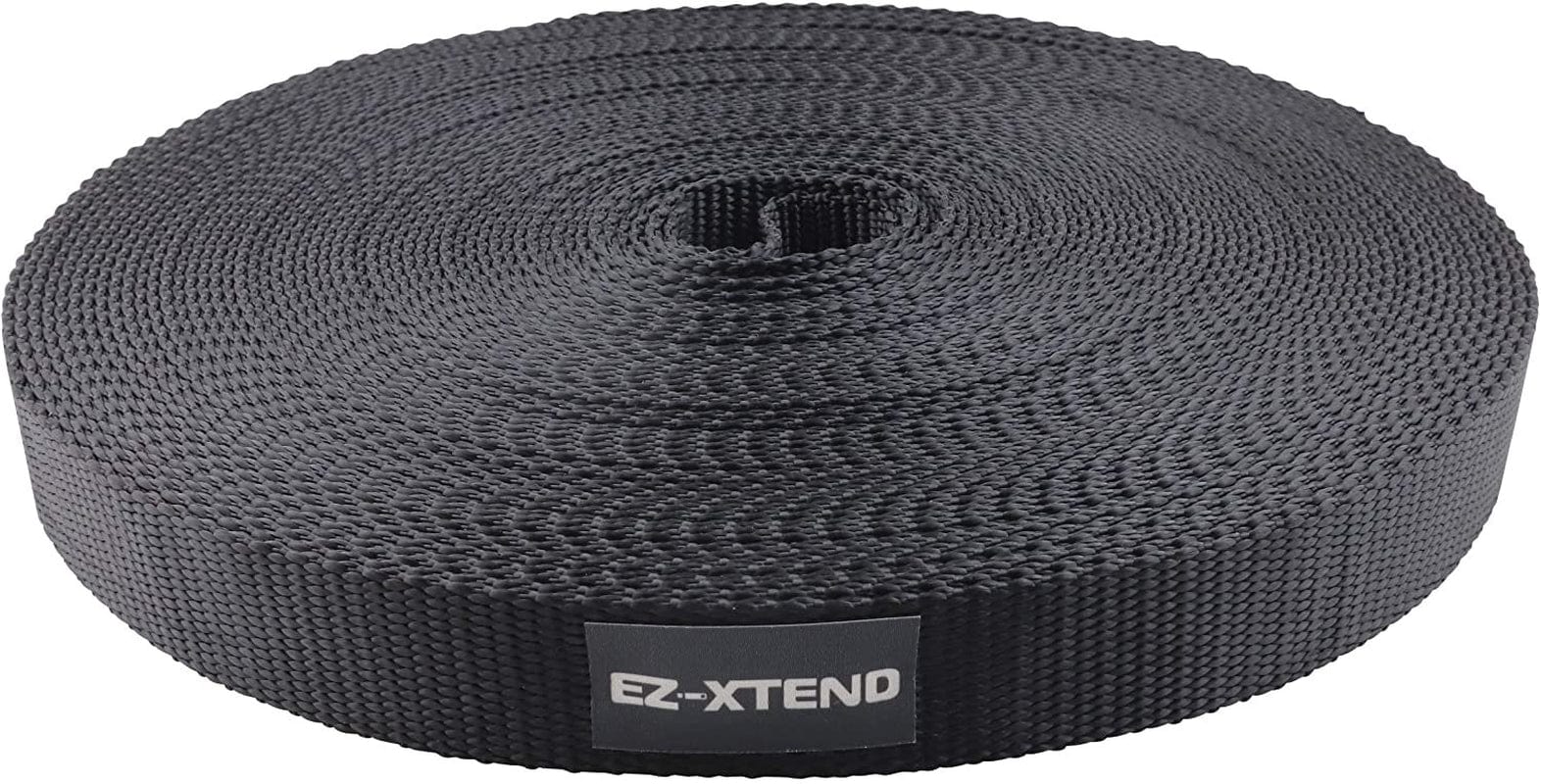 Ez-Xtend Polyester Webbing 1 Inch - Heavy Duty Strapping That Outlasts and Outperforms Nylon Webbing 1 Inch and Polypropylene Webbing 1 Inch - 4500 Lb. Breaking Strength (Black, 1" X 10 Yards)