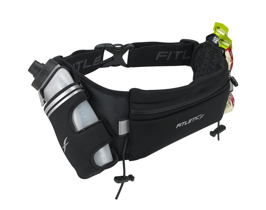 Fitletic Fully Loaded Water and Gel Belt : BLK / RED Zip, L/XL