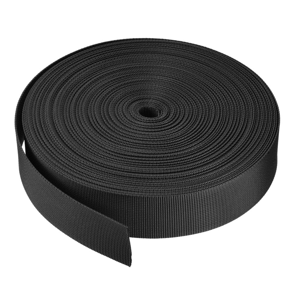 Flat Nylon Webbing Strap 1.5 Inch 25 Yards Black for Backpack, Luggage-Rack