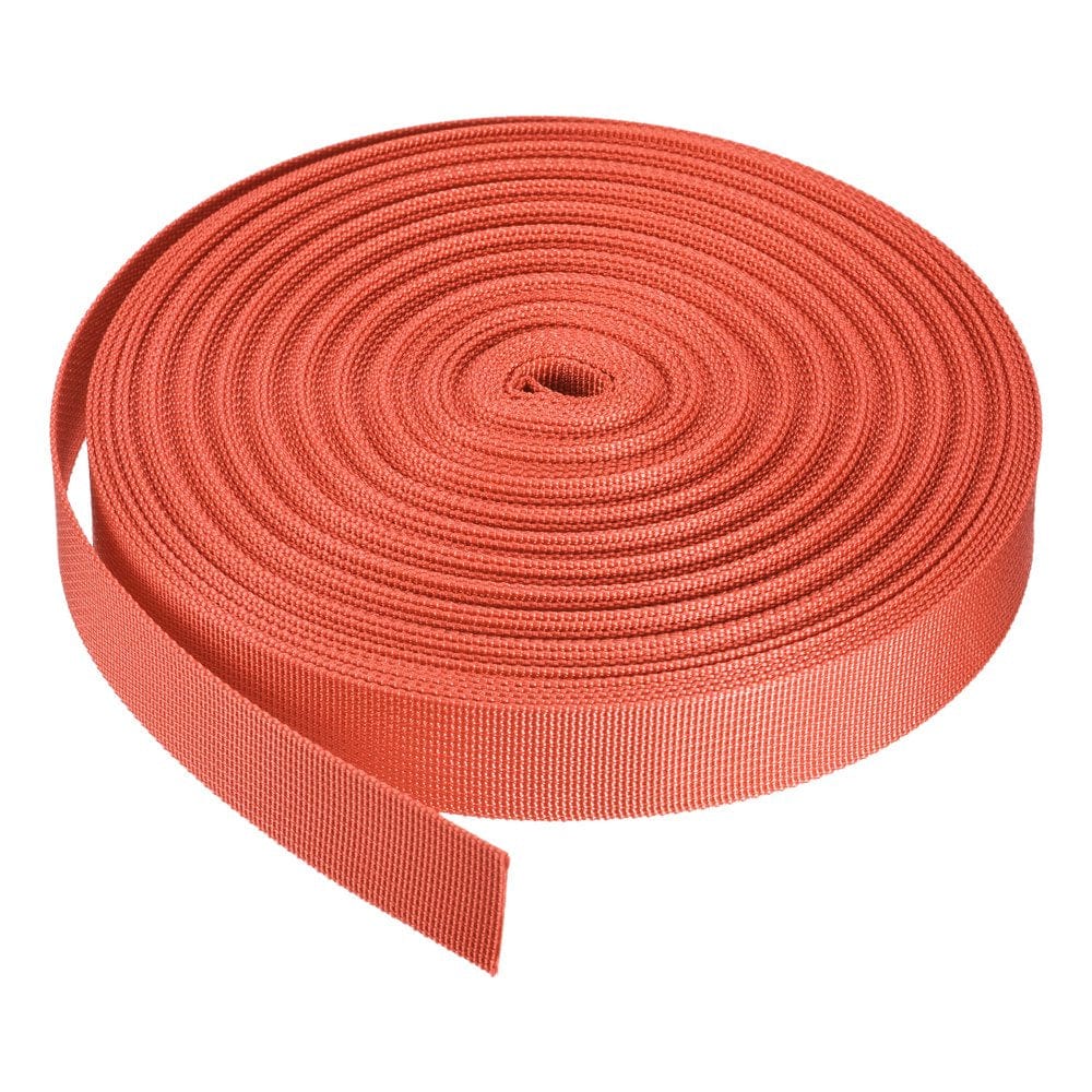 Flat Nylon Webbing Strap 1 Inch 25 Yards Black for Backpack, Luggage-Rack