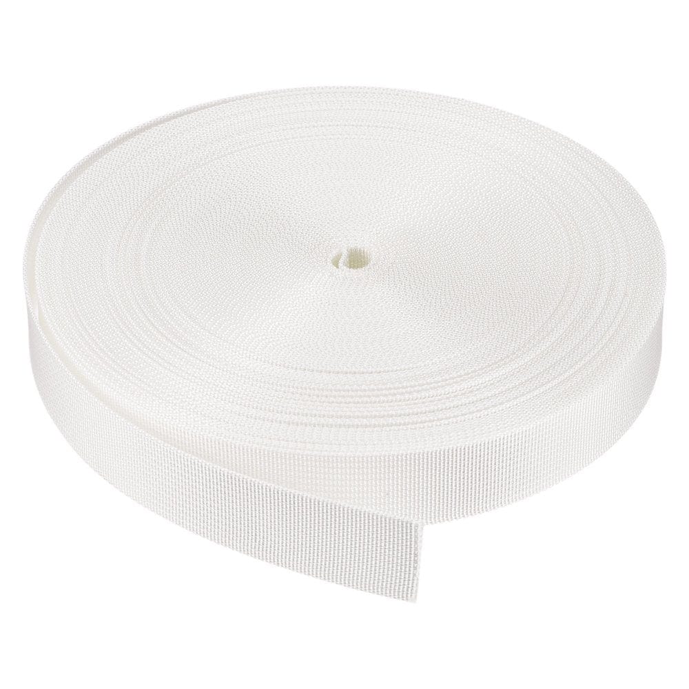 Flat Nylon Webbing Strap 1 Inch 25 Yards Black for Backpack, Luggage-Rack