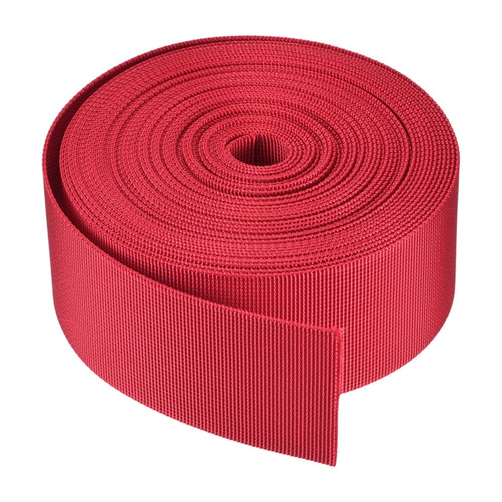 Flat Nylon Webbing Strap 2 Inch 10 Yards Bright Red for Backpack, Luggage-Rack