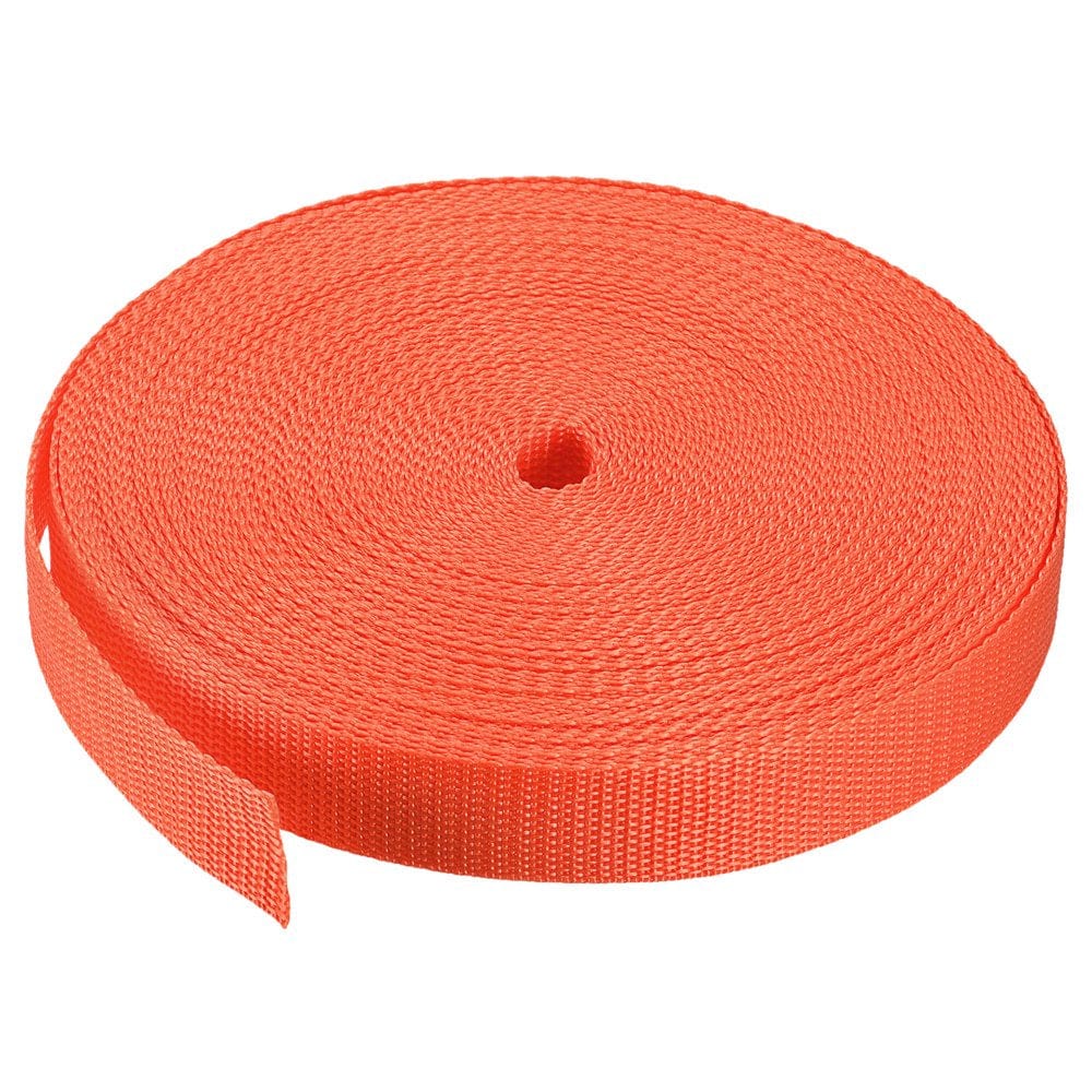Heavyweight Polypropylene Webbing Strap 1" 25 Yards Brick Red Strapping Band for Outdoor