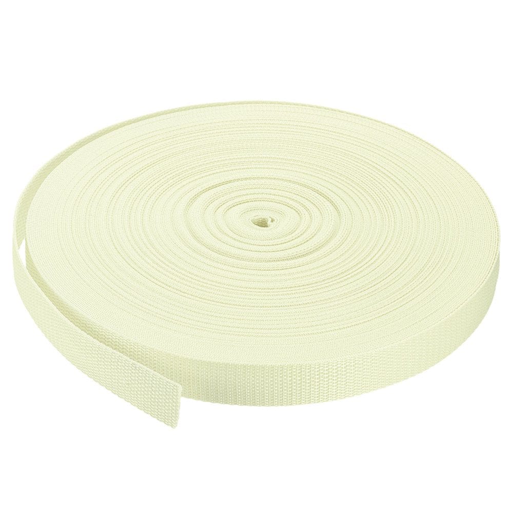 Heavyweight Polypropylene Webbing Strap 1" 50 Yards Beige Strapping Band for Outdoor
