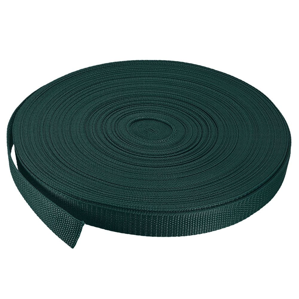 Heavyweight Polypropylene Webbing Strap 1" 50 Yards Dark Green Strapping Band for Outdoor