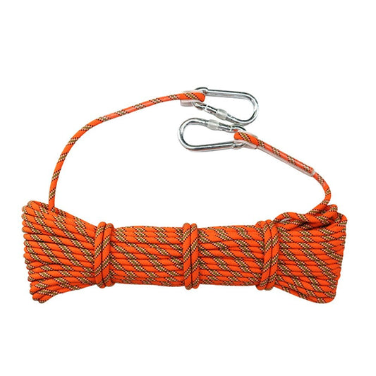 Hemoton 20M 8Mm Thickness Tree Climbing Safety Sling Rappelling Rope Auxiliary Cord Equipment for Outdoor (Orange)